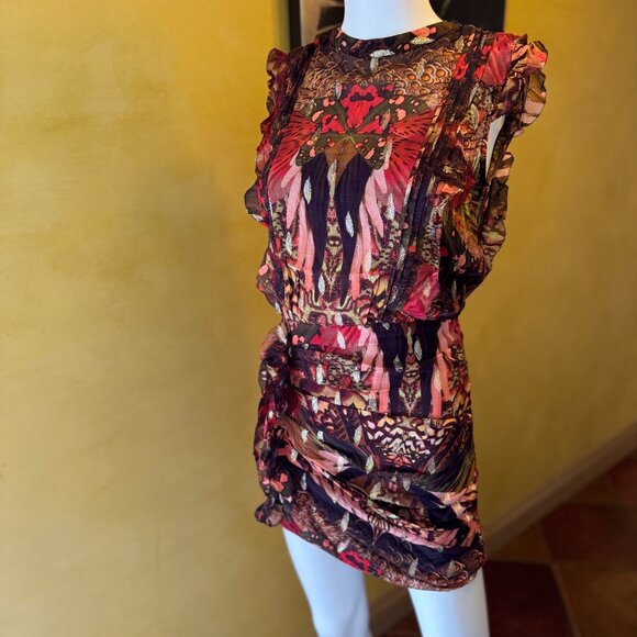 NWT! AllSaints 'Hali Gene' Ruffle Sleeve Midi Dress - Size US 2 - Picture 8 of 16